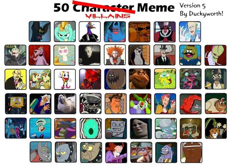 50 Villains Meme Part 5 Animated Cartoon Characters The Great Mouse