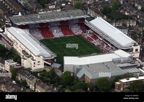 Aerial Views Of London A Aerial View Of Highbury Stadium As Arsenal