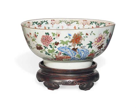 A Large Chinese Famille Rose Punch Bowl Early Qianlong Period 1736 1795 Christies