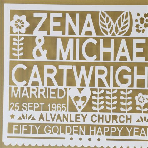 Personalised 50th Golden Wedding Anniversary T By Ant Design Ts