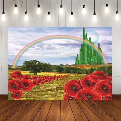 Foronly Emerald Castle Rainbow Backdrop 7wx5h Feet Wizard Yellow Brick