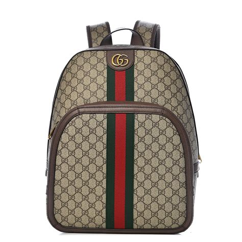 Gucci Gg Supreme Monogram Medium Ophidia Backpack Brown 532979