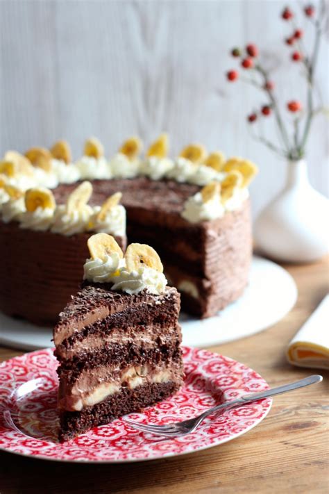 Bananen Schoko Torte Mit Vanillepuddingcreme — Rezepte Suchen