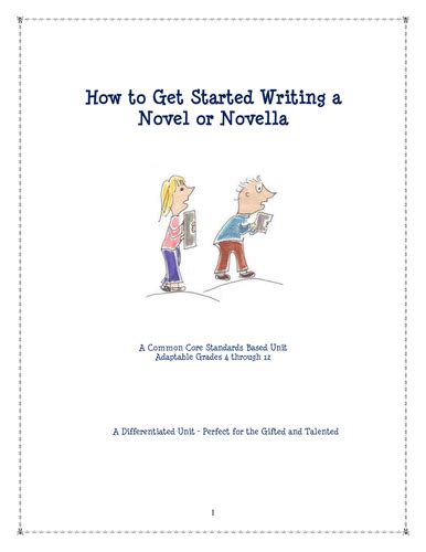 How To Write A Novel Or Novella Ccss Template Teaching Resources