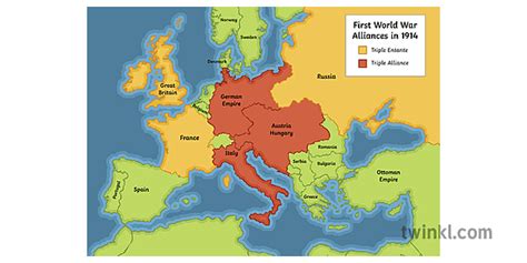 Wwi Alliances Map History Secondary Twinkl