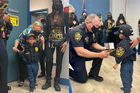 North Miami Cops Make Five Year Old Babe Fighting Cancer Babeest Police Officer To Fulfill His