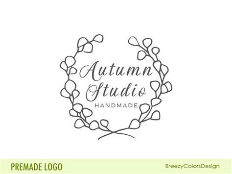 Simple Wreath Logo Breezy Colors Design Wreath Logo Affordable