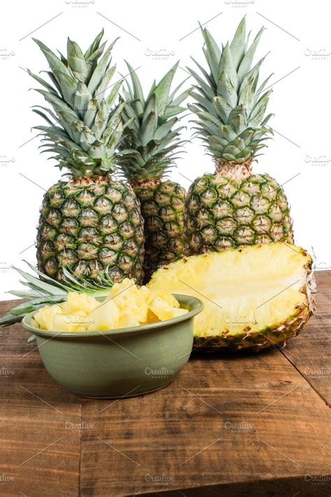 Pineapples With Bowl Of Fruit High Quality Food Images ~ Creative Market