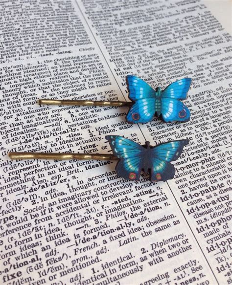 Blue Butterfly Hair Accessory Etsy