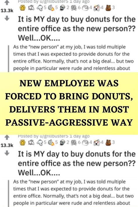 New Employee Was Forced To Bring Donuts Delivers Them In Most Passive Aggressive Way Pregnant