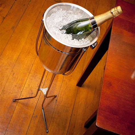 Stainless Steel Champagne Bucket With Folding Stand Champagne Bucket