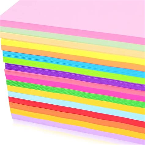 100 Hojas A4 Papel De Copia 80g Multicolor Papel No Estucado 12 Colores