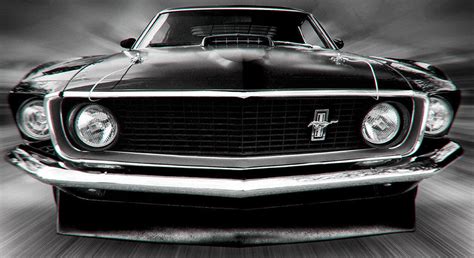 Ford Mustang Black And White Muscle Car Poster My Hot Posters