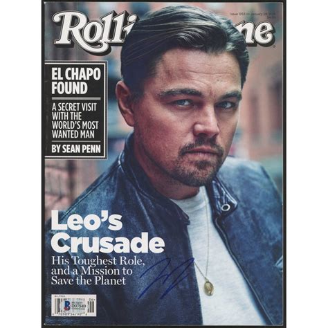 Leonardo Dicaprio Signed Rolling Stone Magazine Beckett Hologram Pristine Auction