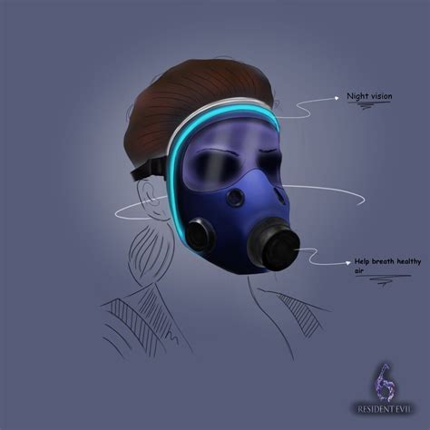 Artstation Sketch Of Gas Mask From Resident Evil