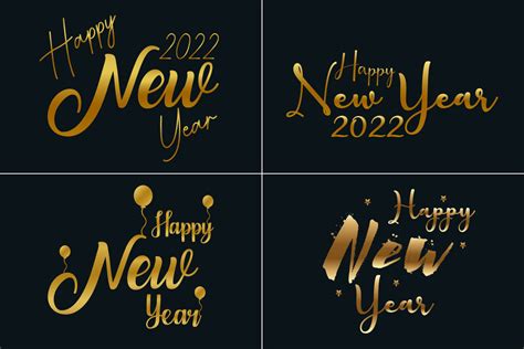 golden happy new year calligraphy text graphic by pixeness · creative fabrica