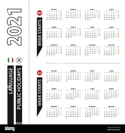 Calendario 2021 In Italiano Immagini E Fotografie Stock Ad Alta