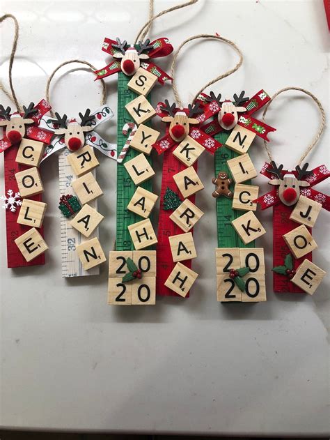 Scrabble Personalized Christmas Ornament Wooden Tile Ornament