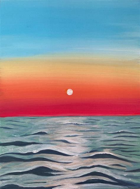 Acrylic Sunset Painting Ocean Ocean Sunset Acrylic Print By Graham