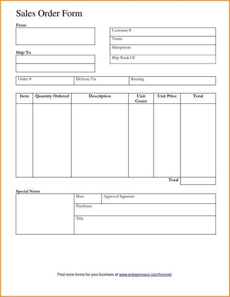 Simple Order Form Template Word How To Write