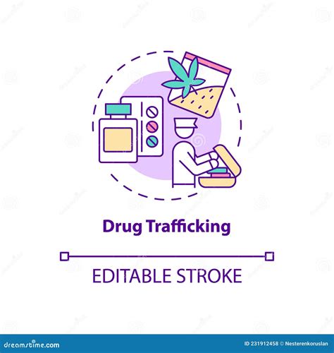 Drug Trafficking Concept Icon Stock Vector Illustration Of Search