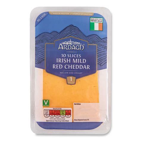 Irish Mild Red Cheddar Slices 200g 10 Pack Ardagh Aldiie