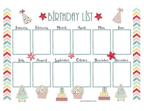 Awesome Printable Birthday Calendar Template Free Printable Calendar