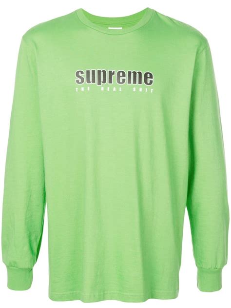 Supreme Cotton Logo T Shirt In Green For Men Lyst