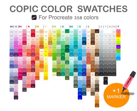 Procreate Copic Markers Palette Procreate Swatches Procreate Etsy