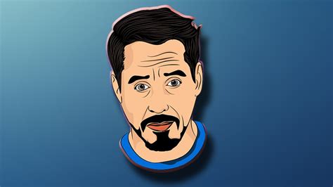 How To Make Vector Art Iron Man Robert Downey Jr In Adobe