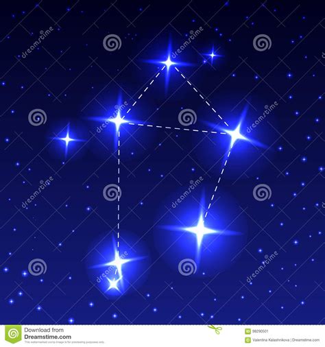 The Constellation Libra In The Night Starry Sky Vector Illustration Of