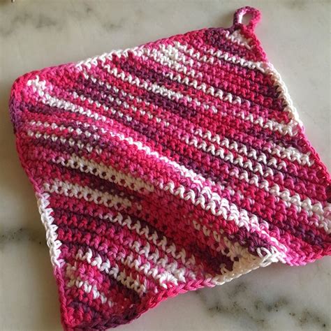 Classic Easy Crochet Diagonal Dishcloth Crochet Pattern By Carolyn Stanton