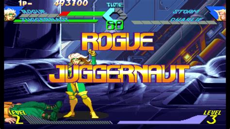 X Men Vs Street Fighter Arcade Rogue Juggernaut Playthrough