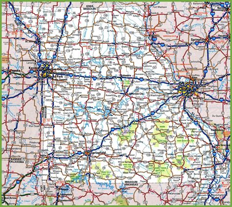Missouri State Road Map Glossy Poster Picture Photo Banner Etsy