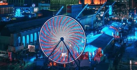 Amazing purple ferris wheel aesthetic photography. You can ride this FREE neon ferris wheel in Montreal right ...