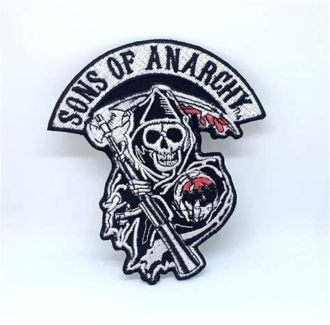 Sons Of Anarchy Skull Biker Jacket Iron On Sew Embroidered Patch Hot