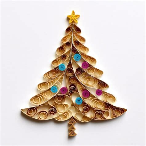 A Christmas Tree Made Out Of Rolled Paper Paper Quilling Stock