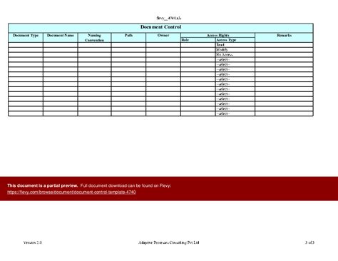 5 Document Control Template Excel Excel Templates