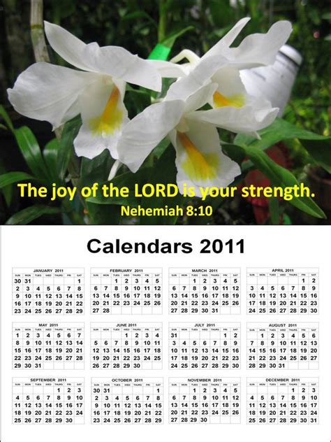 Believers Encouragements Free Christian Calendar2011 With Encouraging