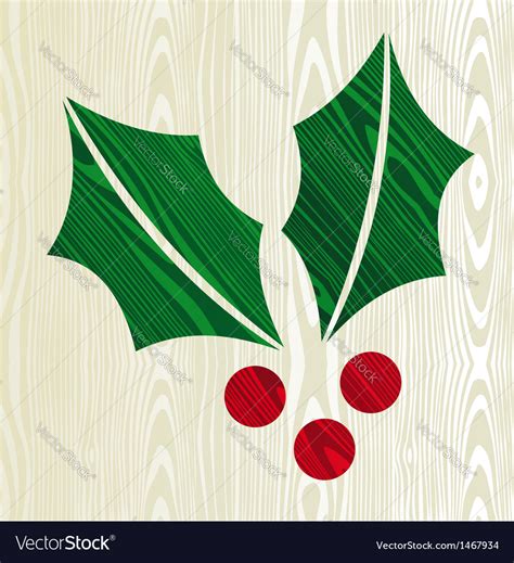 Christmas Wooden Mistletoe Silhouette Royalty Free Vector