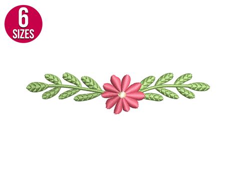 Floral Border Embroidery Design Floral Embroidery Pattern Etsy