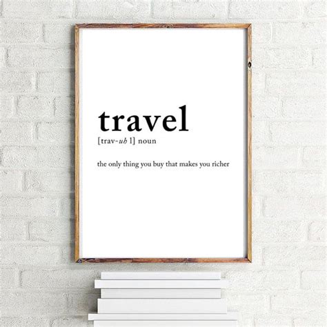 Travel Definition Poster Travel Posters Wall Decor Wall Art