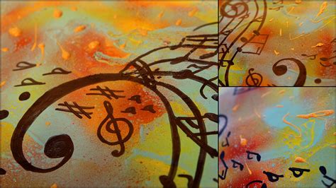 Music Notes Painting Abstract Music Art Print Musical Notes Etsy