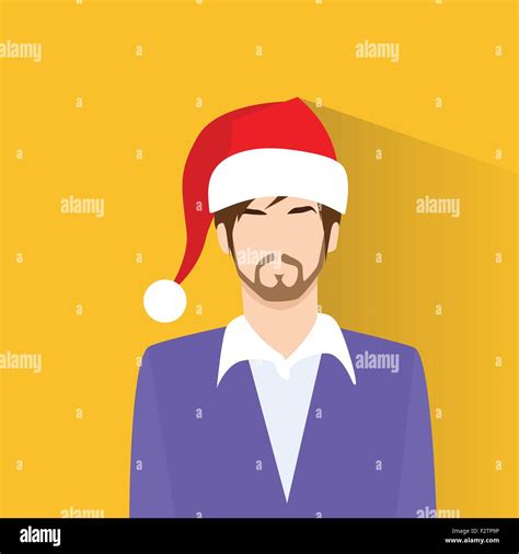 Profile Icon Male New Year Christmas Holiday Red Santa Hat Avatar