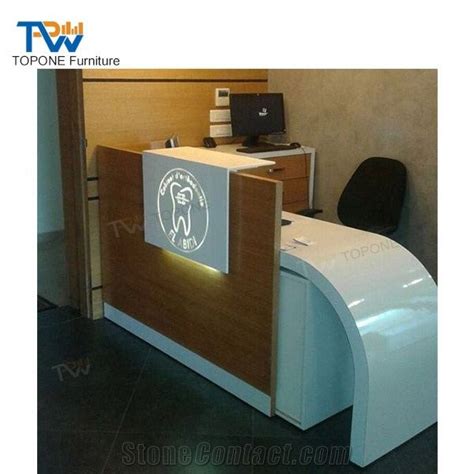 Acrylic Solid Surface Office Furniture Front Small Reception Desk Tops