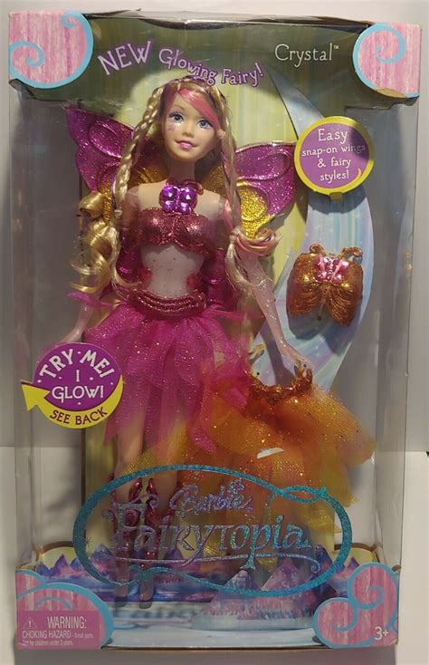 Mattel Barbie Fairytopia Glowing Fairy Elina Doll New Wings Glow Asa