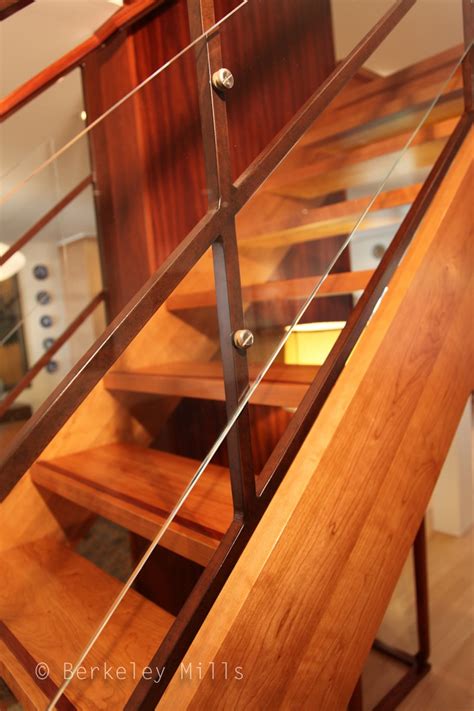 Cherry Steel And Glass Staircase Glass Staircase Diy Renovation Staircase