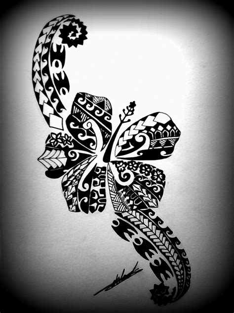 Tatouage Hibiscus Maori Tribal Flower Tattoos Samoan Tribal Tattoos