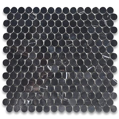 Buy Stone Center Online Nero Marquina Black Marble 34 Inch Penny Round