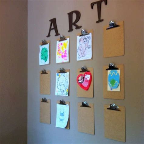Childs Art Wall Hang Clipboards To Display Your Childs Art More